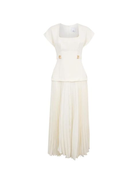 Acler Bollow square-neck pleated maxi dress - Neutrals - zdjęcie produktu nr 1