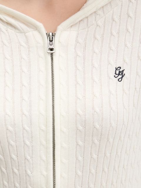 Guess Jeans kardigan z domieszką jedwabiu damska kolor beżowy lekki W5BR04 Z3HO2