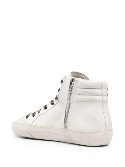 Golden Goose Slide crystal-embellished hi-top sneakers - White
