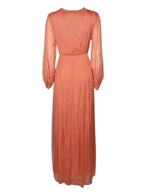 SOLOTRE V-neck long-sleeved dress - Red - zdjęcie produktu nr 2