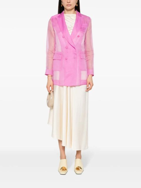 Max Mara Negrar silk double-breasted blazer - Pink - zdjęcie produktu nr 2