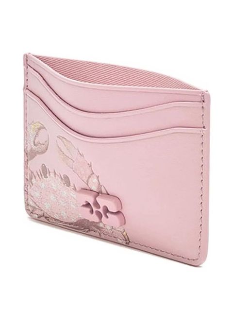 GANNI Bou crab-print wallet - Pink