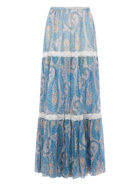 ETRO paisley lace maxi skirt - Blue - zdjęcie produktu nr 1