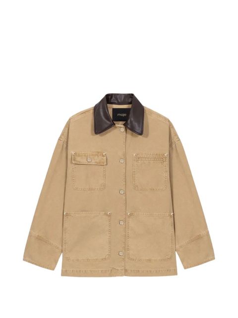 Maje patch-pocket denim jacket - Neutrals - zdjęcie produktu nr 1