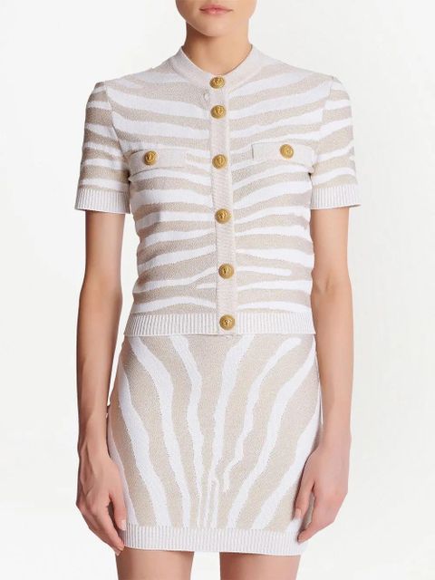 Balmain button-detail knitted cardigan - Neutrals