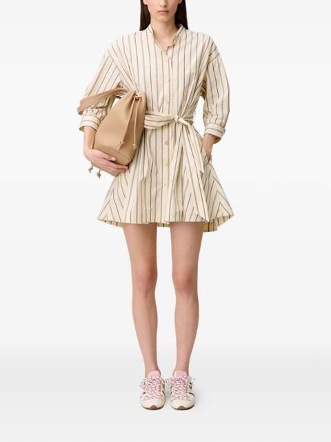 Claudie Pierlot striped-pattern belted mini dress - Neutrals - zdjęcie produktu nr 2
