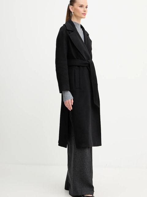 Marella płaszcz z dodatkiem wełny Emme by Marella kolor czarny 2525016032200