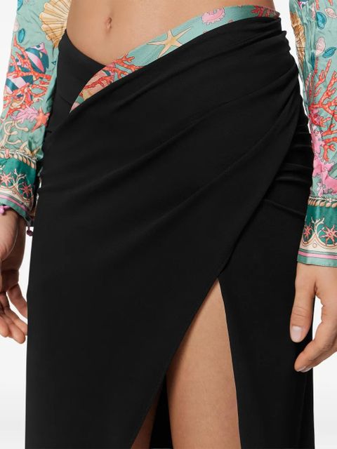 Versace Underwater Barocco draped midi skirt - Black - zdjęcie produktu nr 2