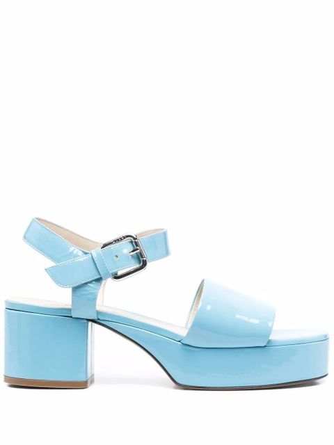 Marni patent-leather block-heel sandals - Blue - zdjęcie produktu nr 1