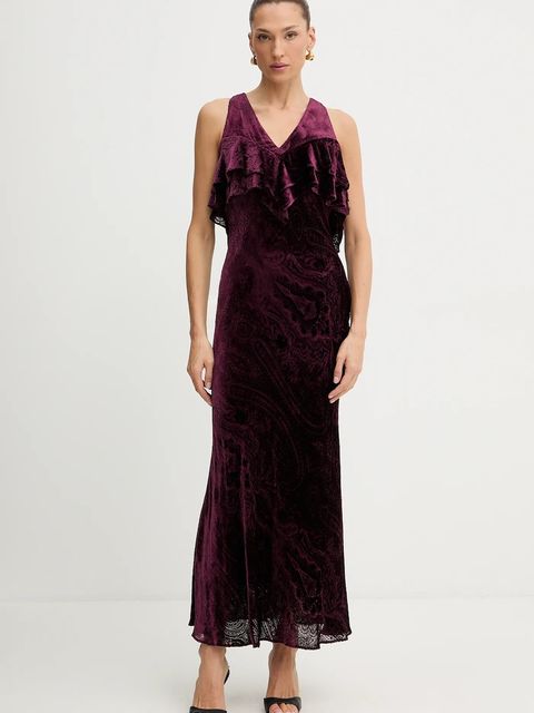 Twinset sukienka z dodatkiem jedwabiu kolor fioletowy 252TS2321 - zdjęcie produktu nr 1