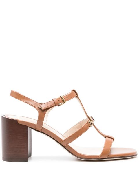 Tod's 75mm logo-plaque leather sandals - Brown - zdjęcie produktu nr 1