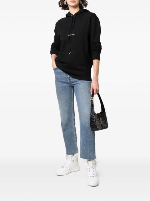 Saint Laurent logo-print drawstring hoodie - Black