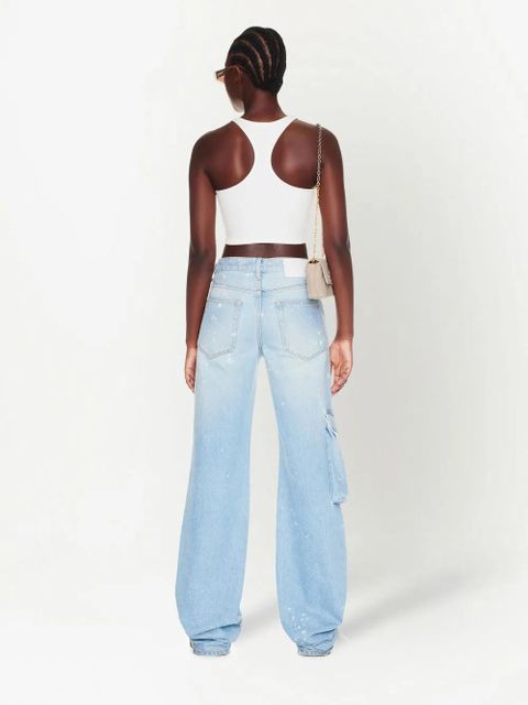 Off-White Toybox Painted wide-leg jeans - Blue
