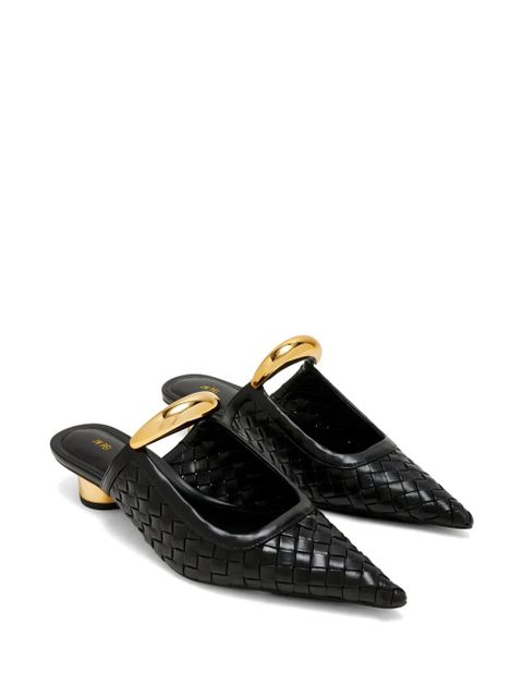 JW Pei woven-design sculptural-detail mules - Black - zdjęcie produktu nr 2