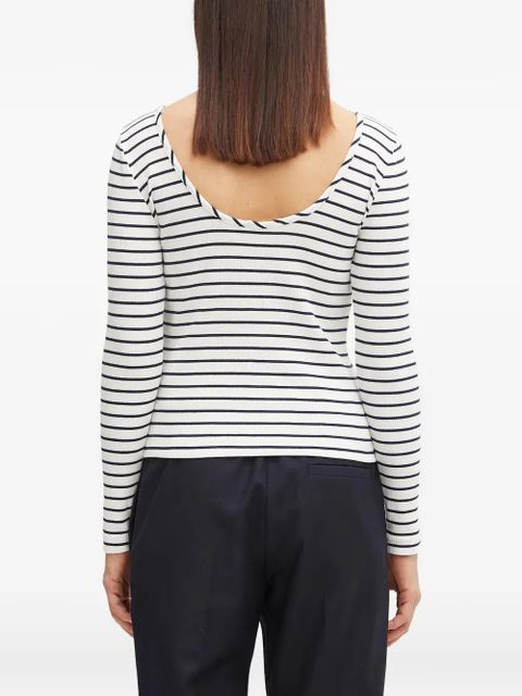 Barbour striped long-sleeved top - White
