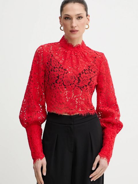 Bardot bluzka LACE GEORGIA damska kolor czerwony gładka 57501TB - zdjęcie produktu nr 1