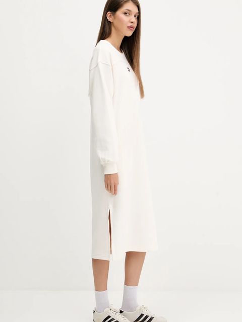 Tommy Jeans sukienka bawełniana kolor beżowy mini oversize DW0DW21484 - zdjęcie produktu nr 2