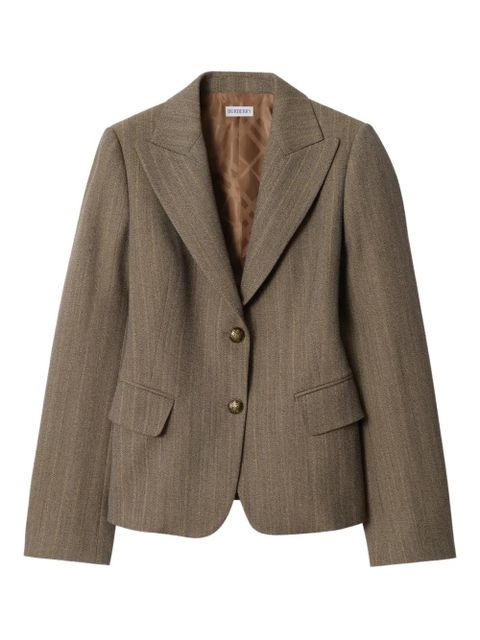 Burberry striped button-up blazer - Brown