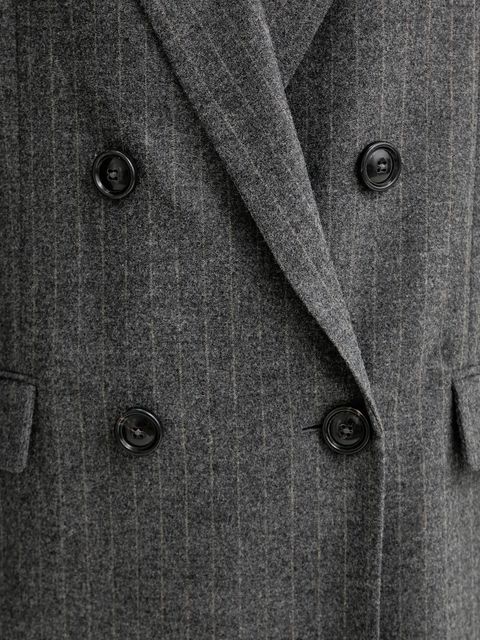 Marc O'Polo marynarka z dodatkiem wełny kolor szary dwurzędowa wzorzysta 510023780031