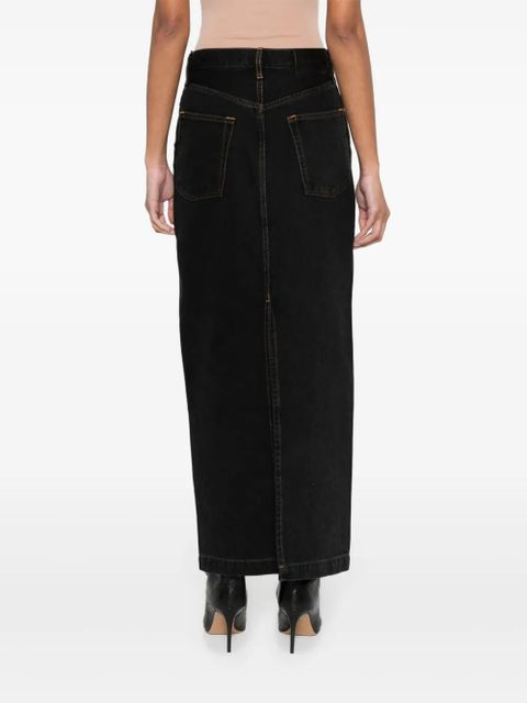 WARDROBE.NYC straight denim maxi skirt - Black