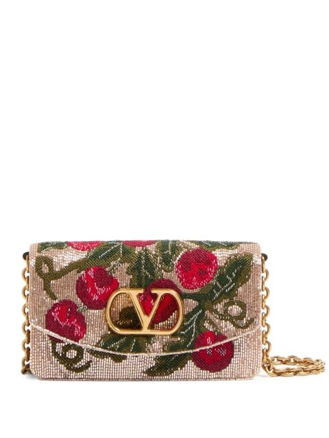 Valentino Garavani Vain Cherryfic embroidered clutch bag - Neutrals - zdjęcie produktu nr 1