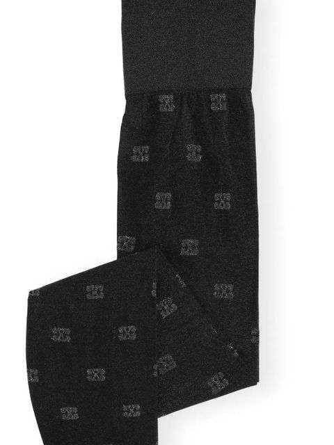 GANNI embroidered-logo socks - Black - zdjęcie produktu nr 2