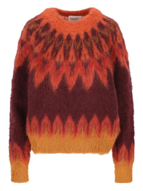 ISABEL MARANT Natania flame-pattern sweater - Orange - zdjęcie produktu nr 1