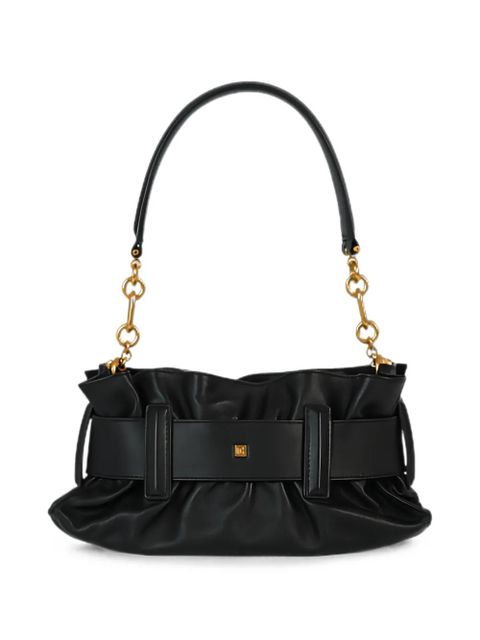 Balmain mini Anthem buckled leather shoulder bag - Black