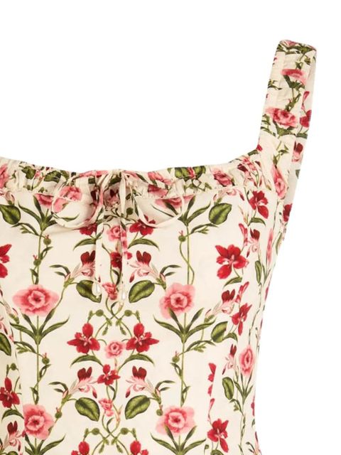 Agua By Agua Bendita Moriche Canna floral-print mini dress - Neutrals