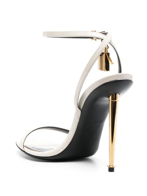 TOM FORD Padlock 120mm sandals - White