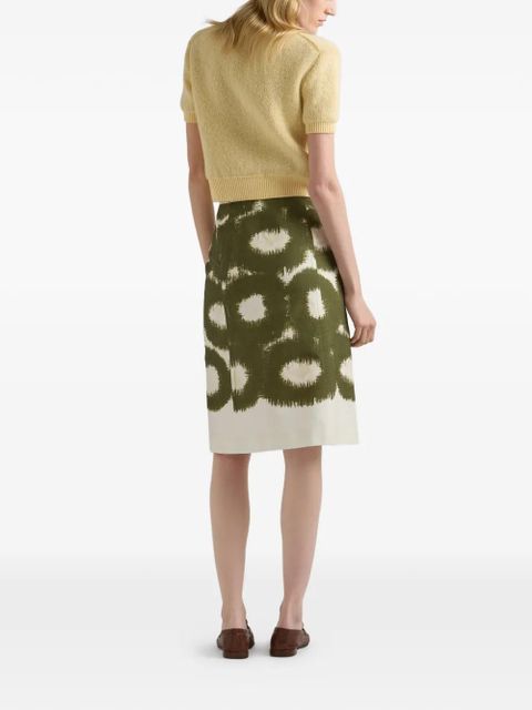 Prada printed canvas skirt - Green