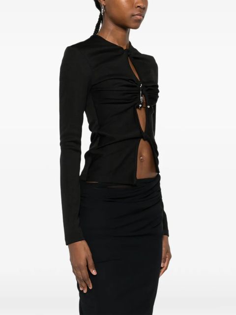 Christopher Esber crystal-pendant open-twist top - Black