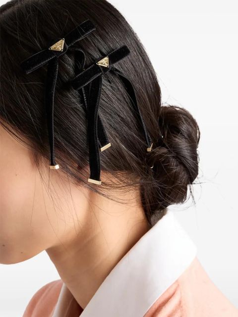 Prada logo hair clip - Black - zdjęcie produktu nr 2