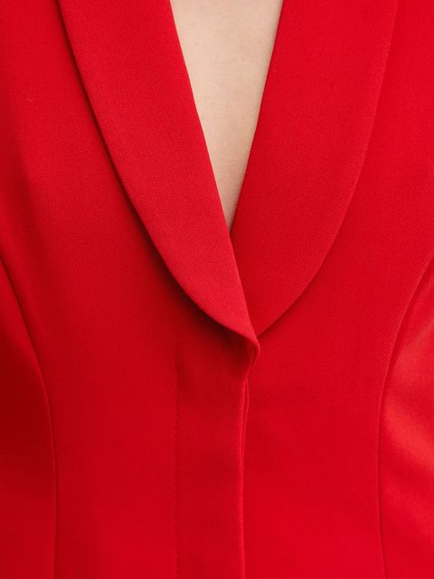 Bardot sukienka kolor czerwony mini rozkloszowana 59724DB