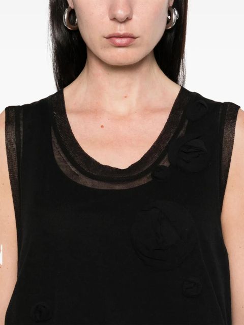 3.1 Phillip Lim floral-appliqué midi dress - Black