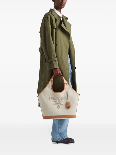 Prada double-breasted belted trench coat - Green