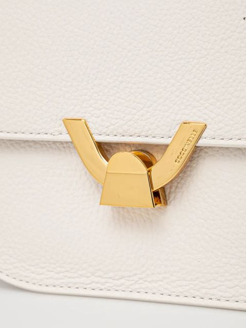 Coccinelle torebka skórzana COCCINELLEDEW kolor biały QTF 15 03 01