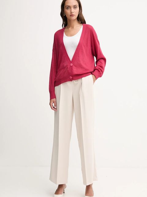 United Colors of Benetton kardigan z wełną damski kolor różowy lekki 109PD6056