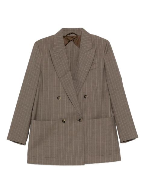Max Mara MXMACCIAIO pinstripe double-breasted blazer - Brown - zdjęcie produktu nr 1