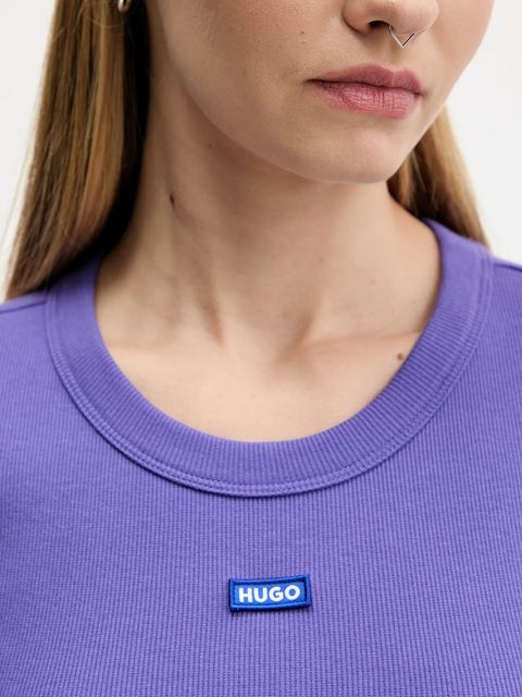 Hugo Blue t-shirt damski kolor fioletowy 50523924