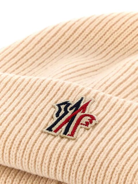 Moncler Grenoble logo-patch beanie hat - Neutrals
