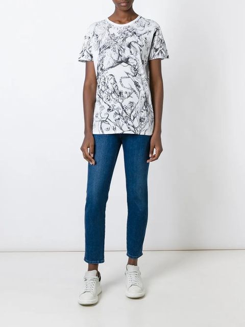 Alexander McQueen unicorn print T-shirt - White - zdjęcie produktu nr 2