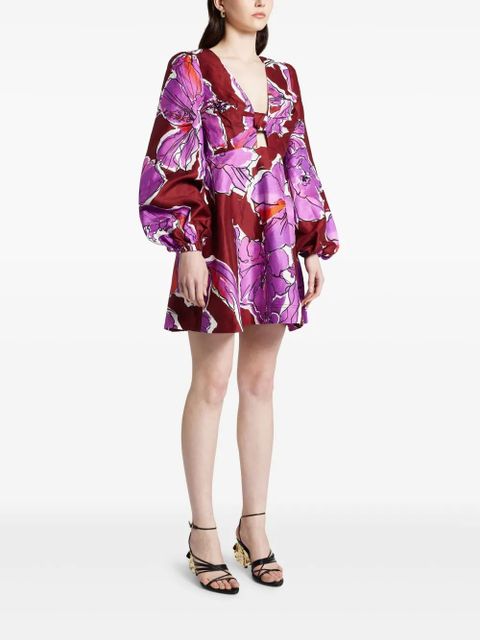 Aje floral-print mini dress - Red