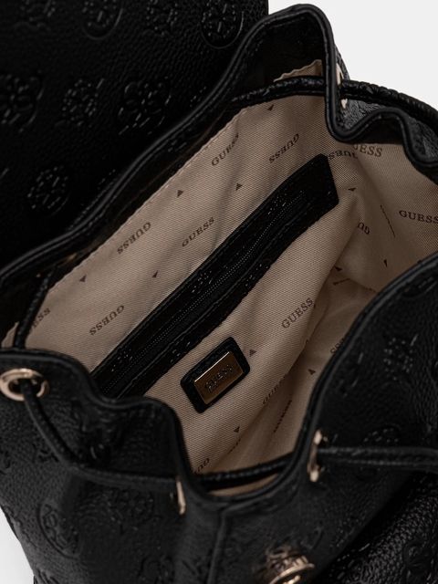 Guess plecak CRESIDIA damski kolor czarny mały z aplikacją HWPD98 88310