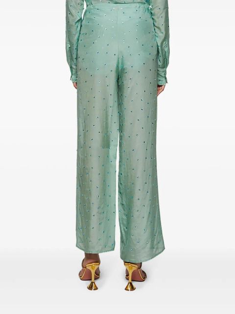 Oséree Gem Pants embellished straight-leg trousers - Green