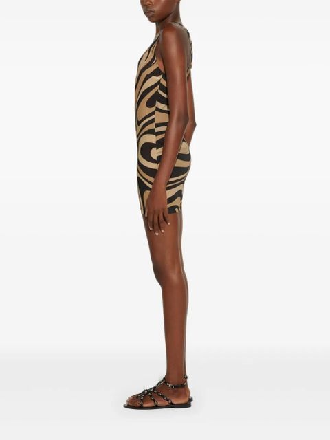 PUCCI Marmo-print square-neck mini dress - Black