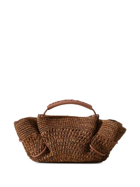 Hereu mini Arta crochet raffia tote bag - Brown - zdjęcie produktu nr 1