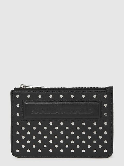 Karl Lagerfeld portfel skórzany IKON damski kolor czarny A4W32028 - zdjęcie produktu nr 1