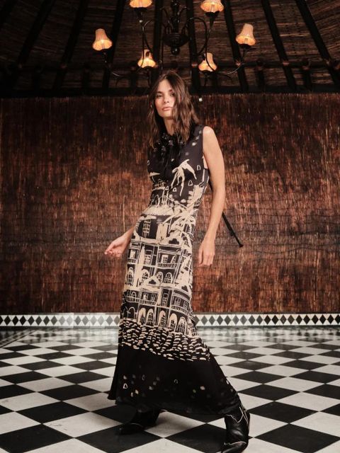 Johanna Ortiz Cardinal Direction printed maxi dress - Black