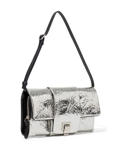 Proenza Schouler Flip metallic-effect leather shoulder bag - Silver